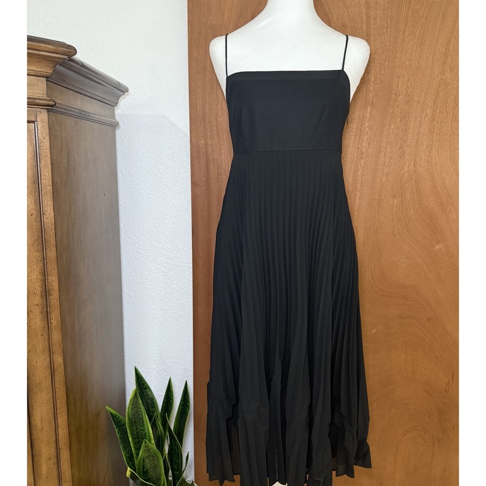VTG 80's-90's O.Suzanne Black Accordion Pleated LBD Formal Size 4 Whimsigoth